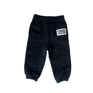 Burberry Kids Black Fleece Sweatpants Toddler Sz 3Y Joggers Logo Patch Luxury